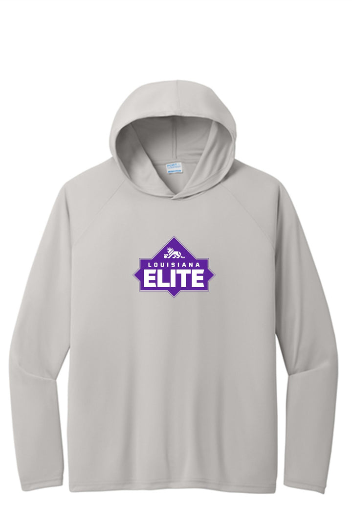 Louisiana Elite Logo Performance Pullover Hooded Tee Louisiana Elite Spiritwear Silver Mens Small - Third Coast Soccer
