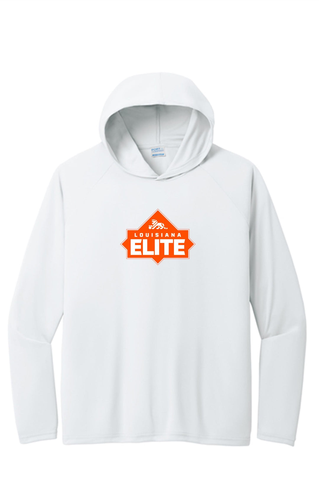 Louisiana Elite Logo Performance Pullover Hooded Tee Louisiana Elite Spiritwear White Mens Small - Third Coast Soccer