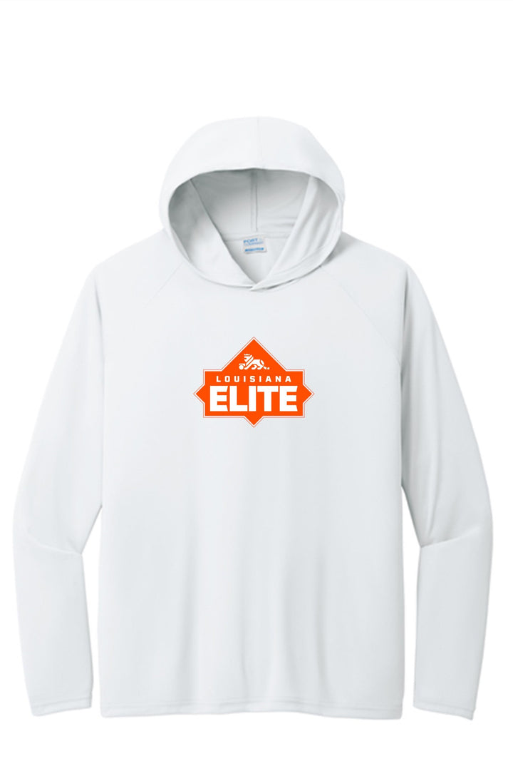 Louisiana Elite Logo Performance Pullover Hooded Tee Louisiana Elite Spiritwear White Mens Small - Third Coast Soccer