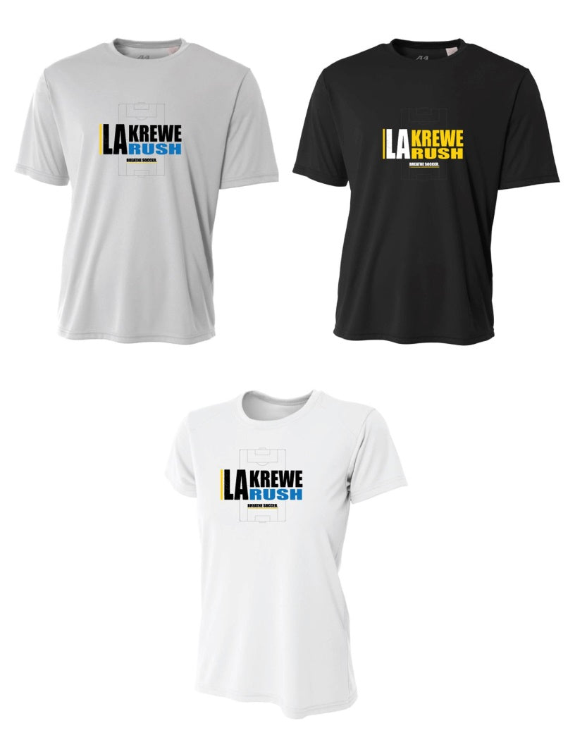 A4 LA Krewe-Rush Short-Sleeve Shirt - Breathe Soccer - Black, Silver Or White LA Krewe Rush Spiritwear   - Third Coast Soccer