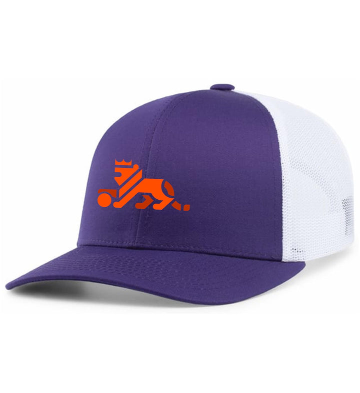 Louisiana Elite Lion Flexfit Premium Trucker Louisiana Elite Spiritwear Full Color Patch Purple/White - Third Coast Soccer