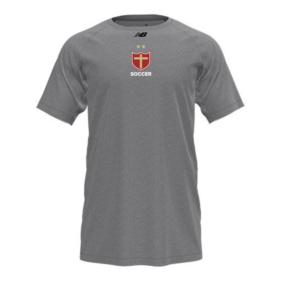 New Balance Brother Martin Men's Raglan Tech Tee - Grey Brother Martin 24 - Third Coast Soccer