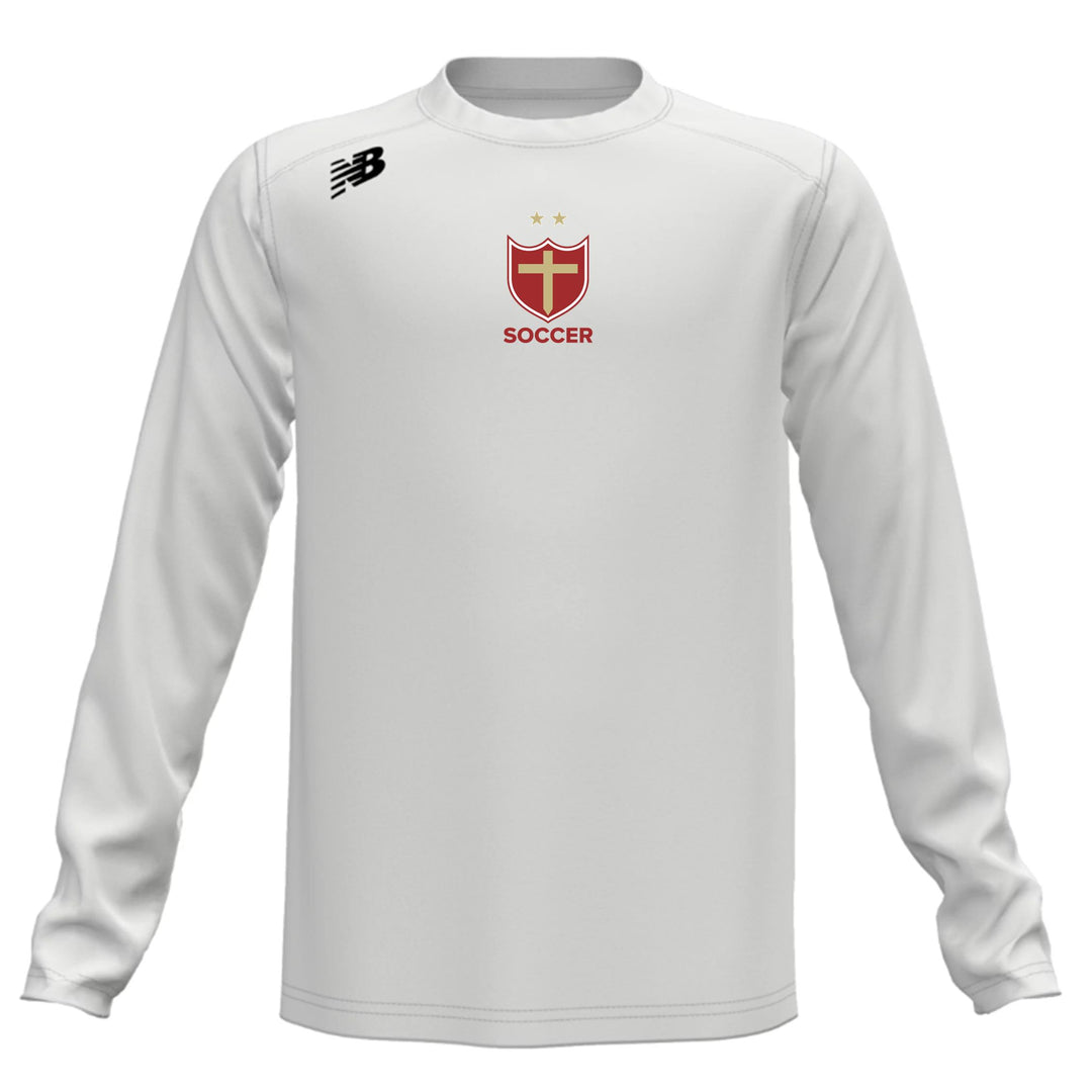 New Balance Brother Martin Youth Long-Sleeve Tech T-Shirt - White Brother Martin 24 - Third Coast Soccer