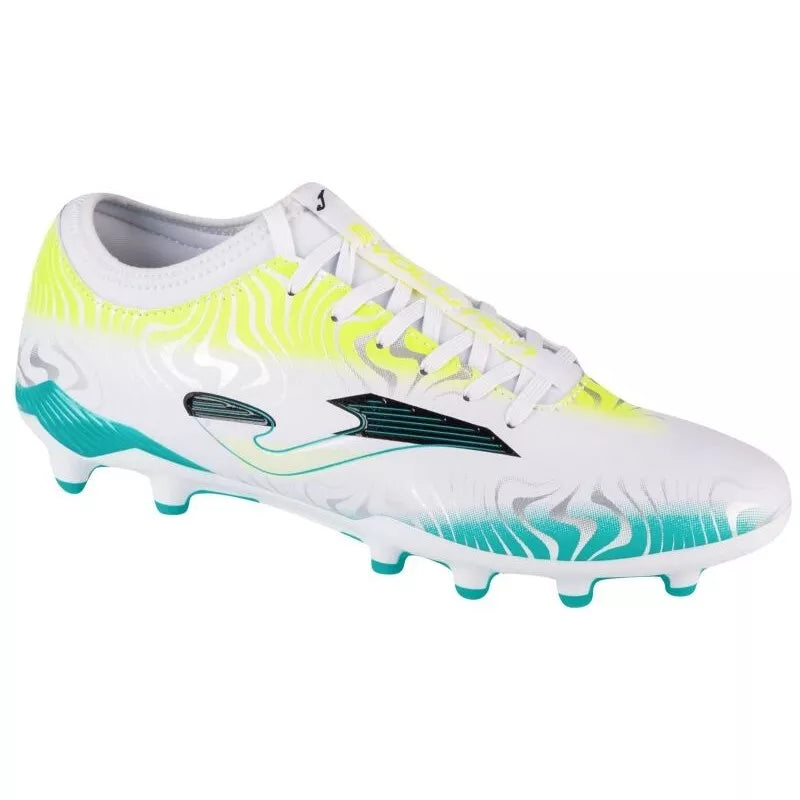 Joma Evolution 24 FG - White/Turquoise Men's Footwear Closeout - Third Coast Soccer