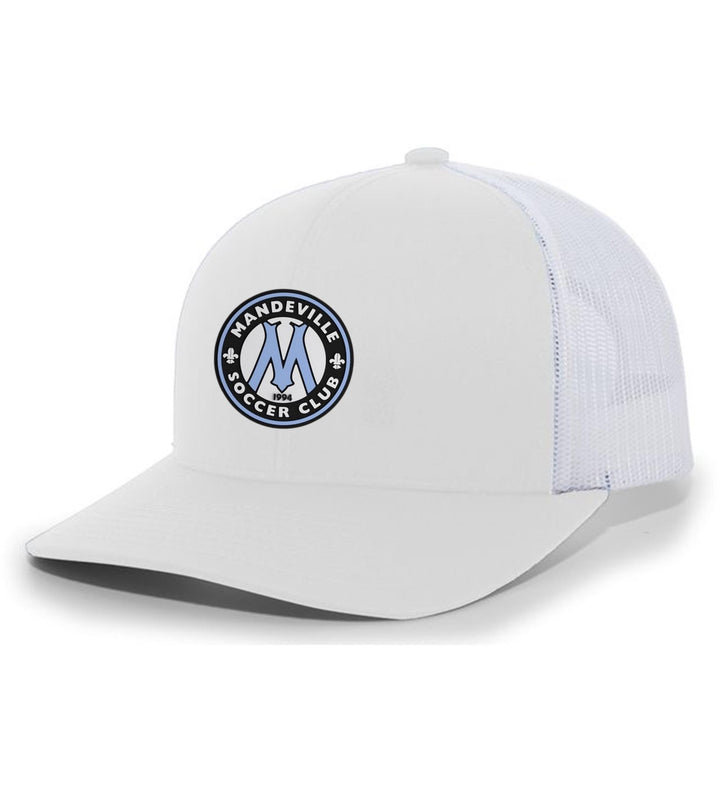 MSC Flexfit Premium Trucker Hat MSC Spiritwear White/White Full Color Patch - Third Coast Soccer
