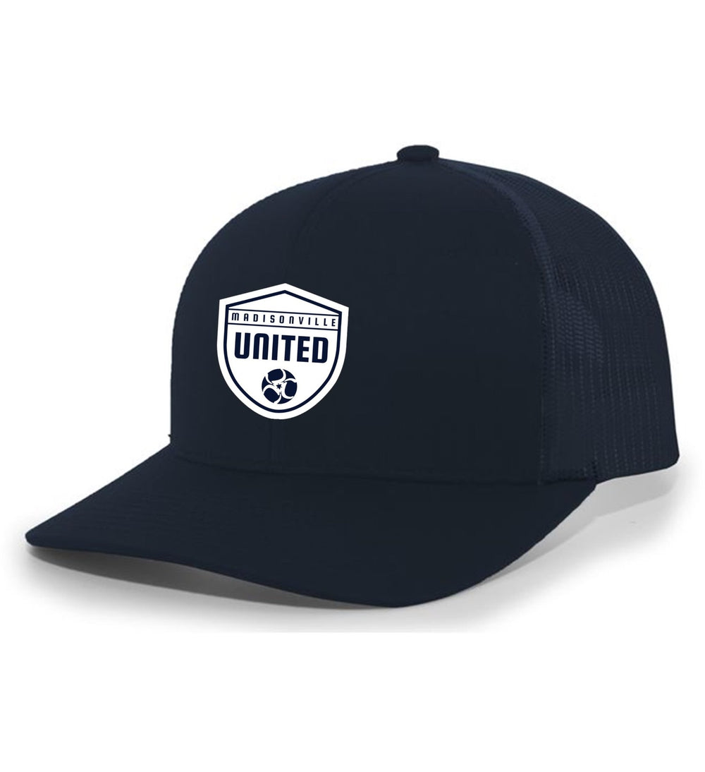 Madisonville United Flexfit Premium Trucker Hat Madisonville United Spiritwear Navy/Navy Full Color Patch - Third Coast Soccer