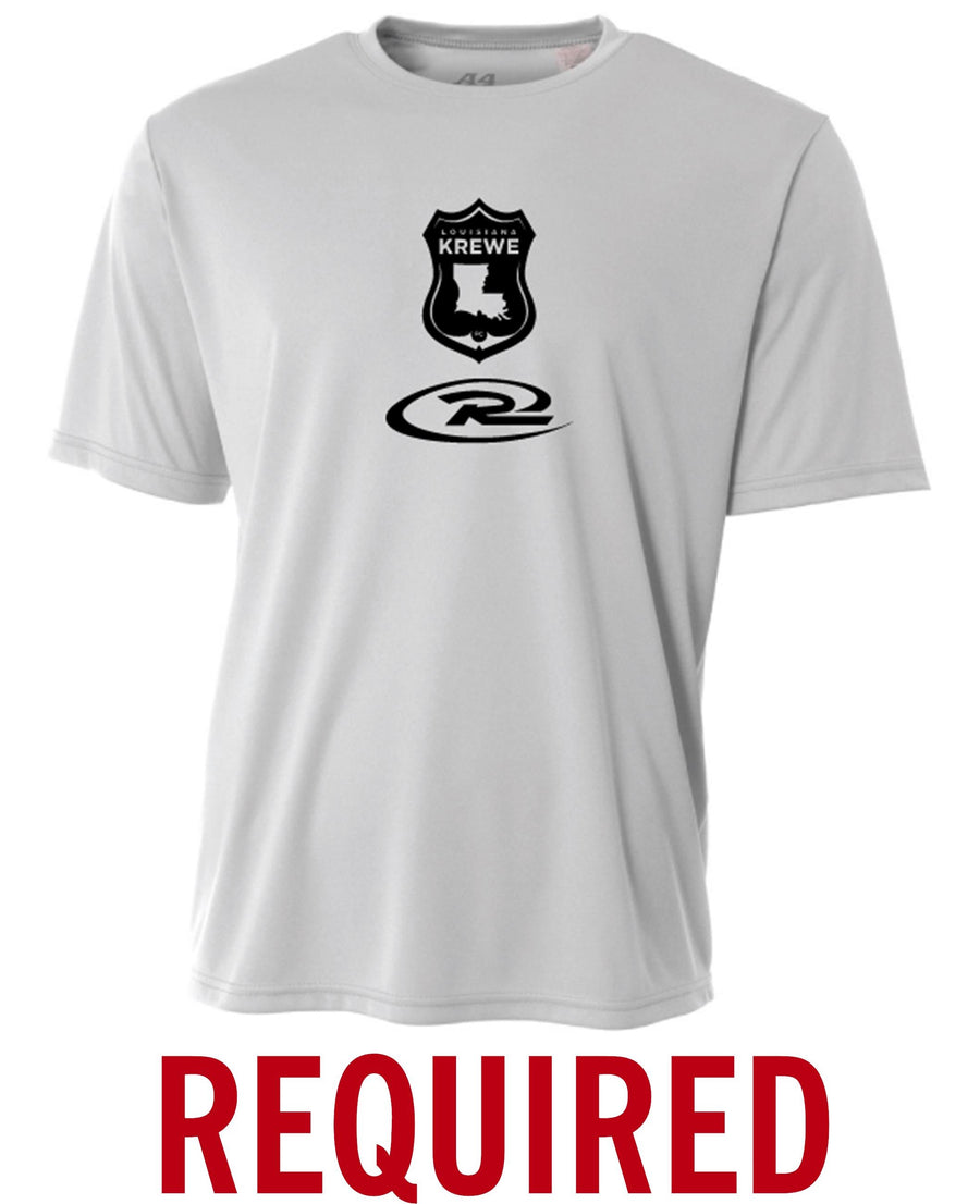 A4 LA Krewe Rush Youth Short-Sleeve Training Shirt - Silver LA Krewe Rush 23   - Third Coast Soccer