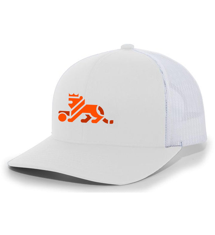 Louisiana Elite Lion Flexfit Premium Trucker Louisiana Elite Spiritwear Full Color Patch White/White - Third Coast Soccer