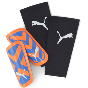 Puma Ultra Light Sleeve Shinguard - Ultra Orange/Blue Glimmer Adult Shinguards   - Third Coast Soccer