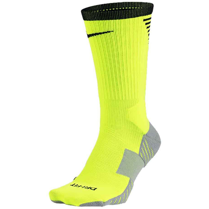 Nike Dry Squad Crew Sock Socks Volt/Wolf Grey/Black Small - Third Coast Soccer