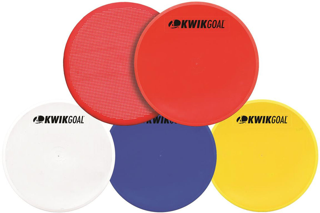 KwikGoal Flat Round Markers (Pack of 10) Coaching Accessories Yellow  - Third Coast Soccer