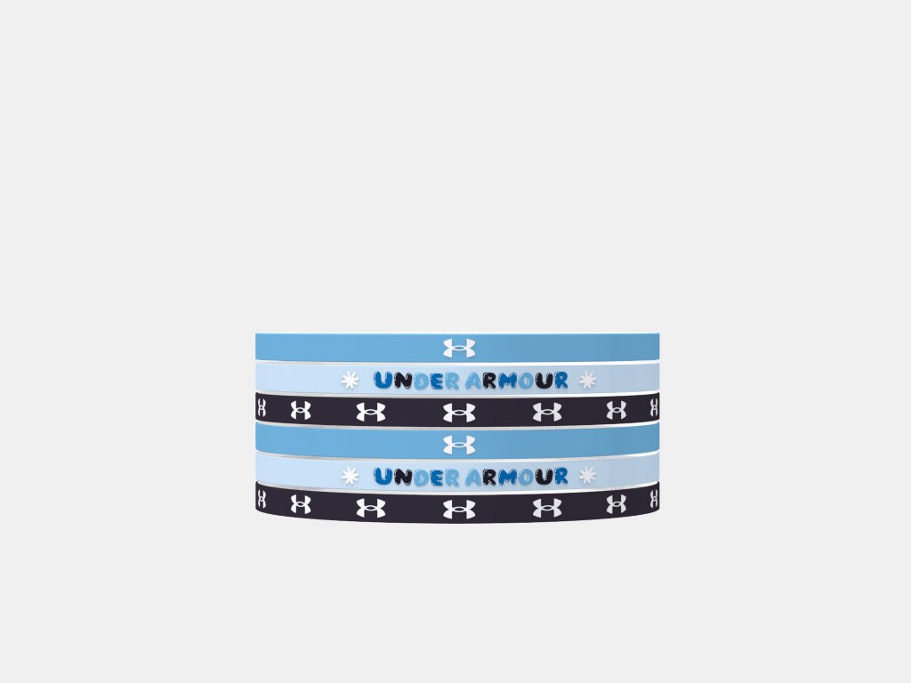 Under Armour Girls Graphic Headband 6-Pack Player Accessories Tonic/Halogen Blue/White  - Third Coast Soccer