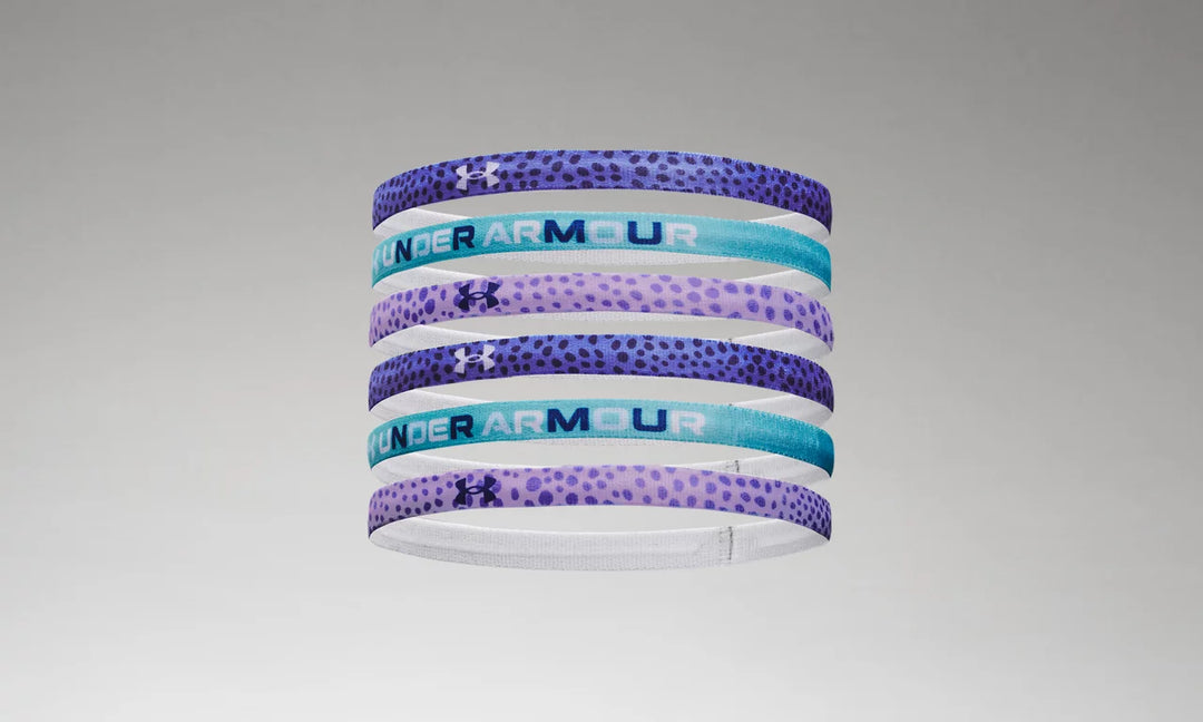 Under Armour Girls Graphic Headband 6-Pack Player Accessories Baja Blue/Glacier Blue/Nebule  - Third Coast Soccer