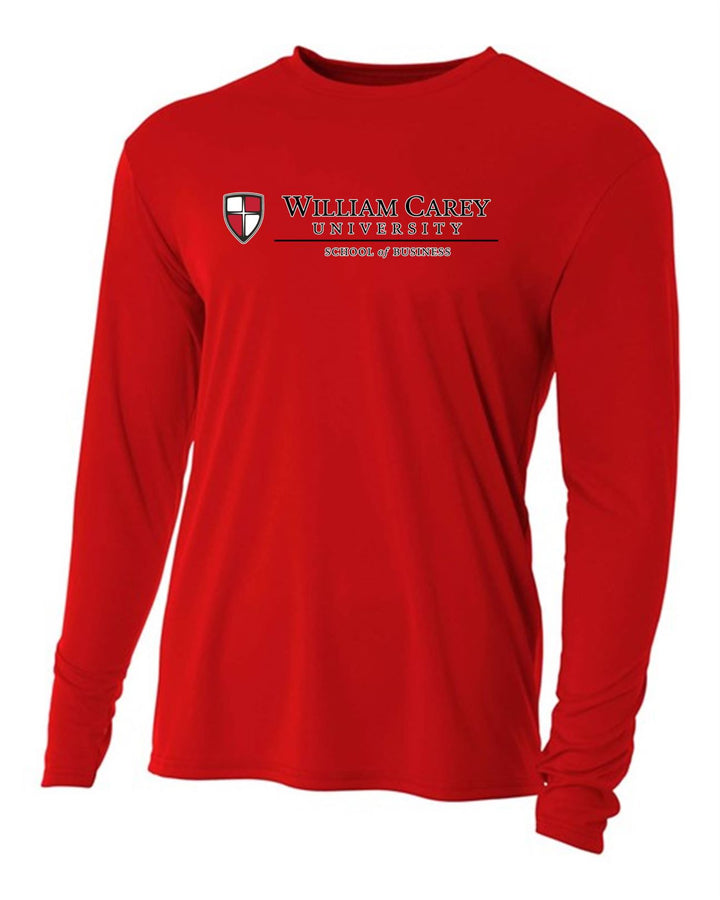 WCU School Of Business Men's Long-Sleeve Performance Shirt WCU Business Red Mens Small - Third Coast Soccer