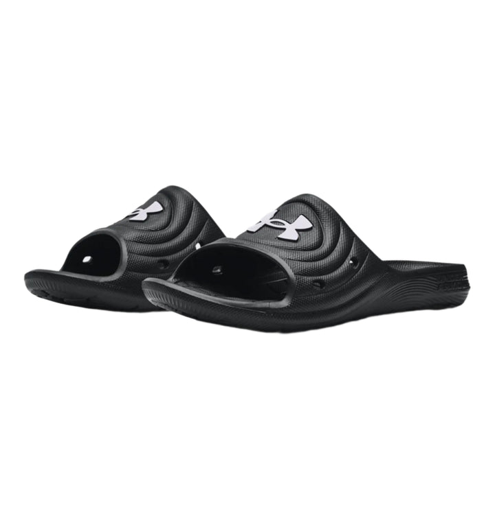Under Armour Locker IV Slides - Black Mens Slides Black/White Mens 7 - Third Coast Soccer