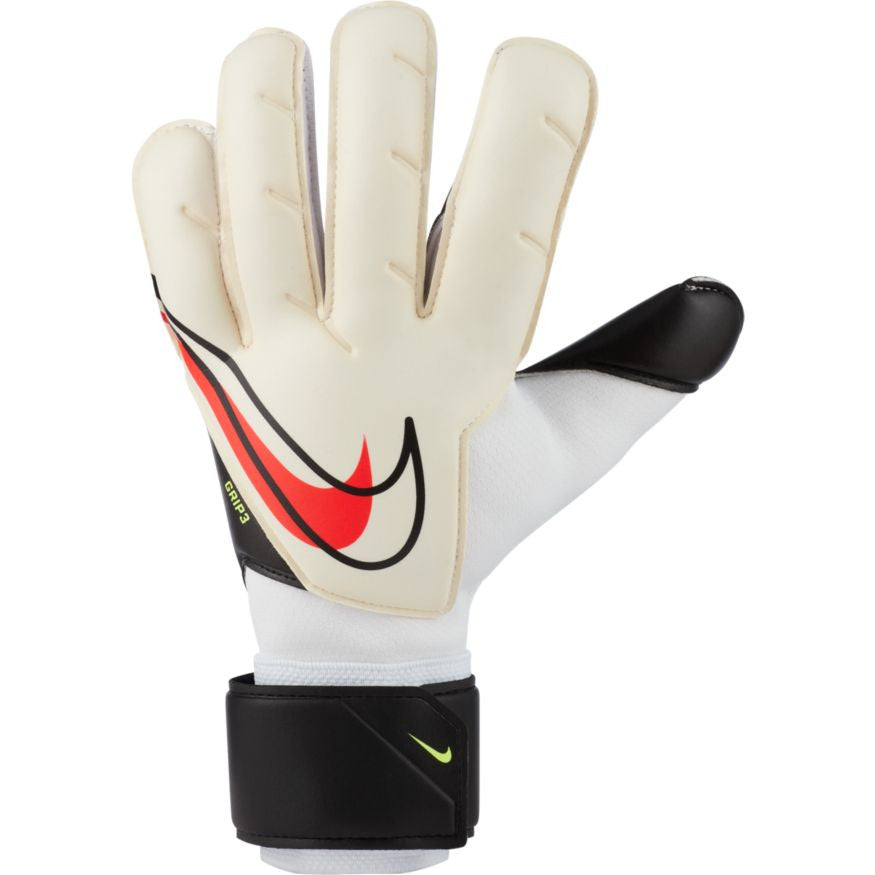 Nike Grip 3 Goalkeeper Glove - White/Black/Crimson Gloves White/Black/Bright Crimson Size 10 - Third Coast Soccer