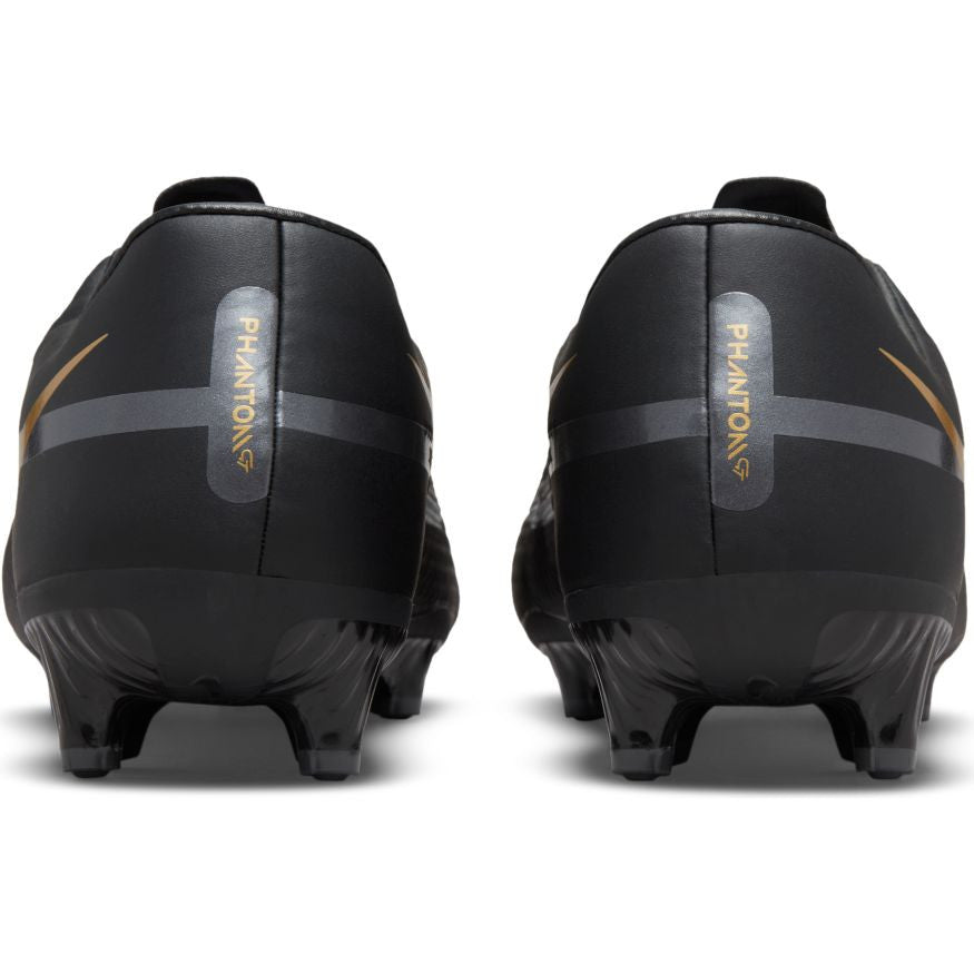 Nike Phantom GT2 Academy FG - Black/Metallic Grey/Metallic Gold Men's Footwear Closeout   - Third Coast Soccer