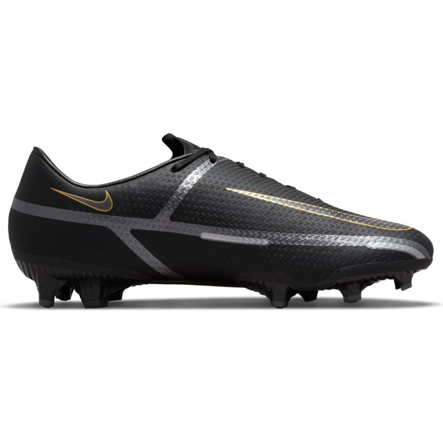 Nike Phantom GT2 Academy FG - Black/Metallic Grey/Metallic Gold Men's Footwear Closeout   - Third Coast Soccer