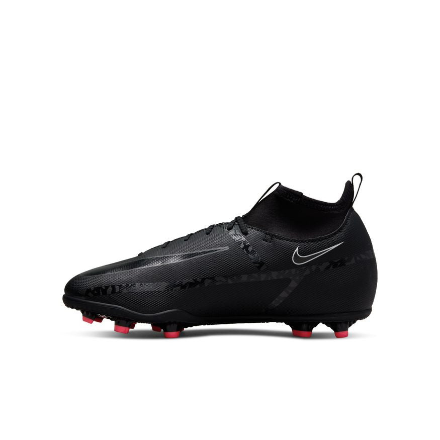 Nike Junior Phantom GT2 Club Dynamic-Fit FG - Black/Summit White/Bright Crimson Youth Footwear Closeout   - Third Coast Soccer