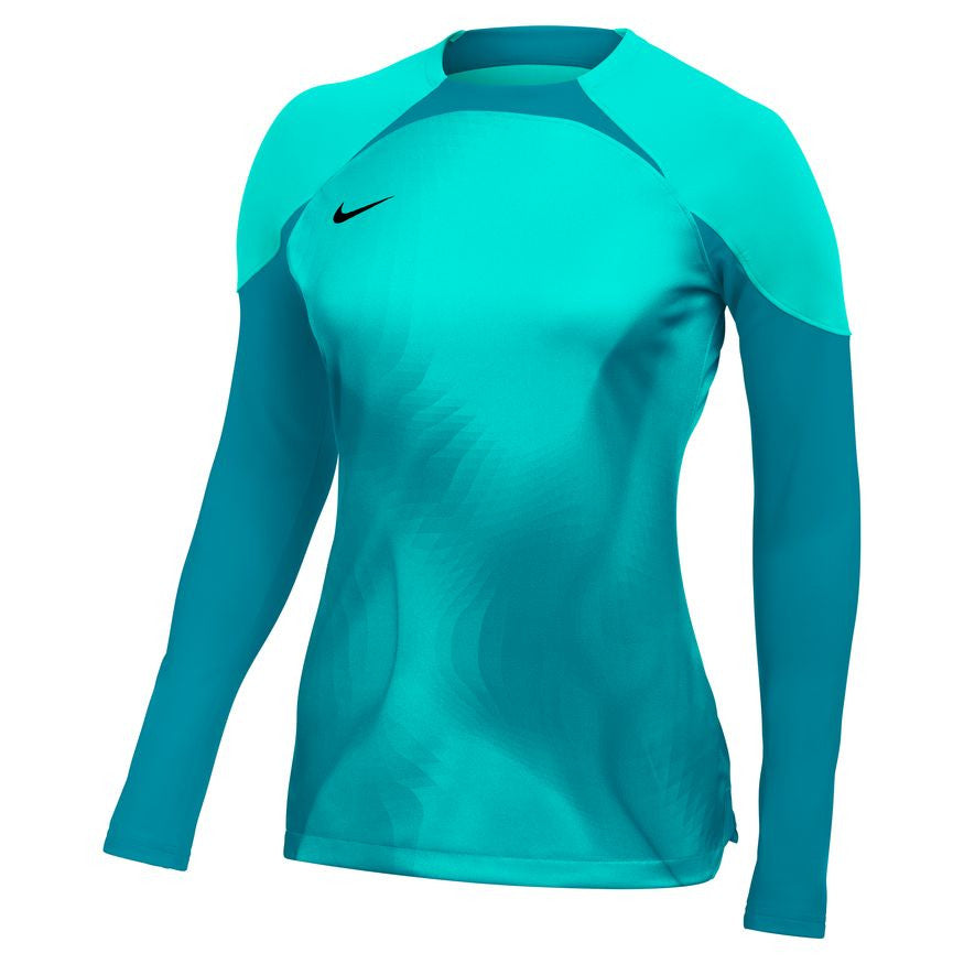 Nike Dri-Fit Adv Women's Gardien 4 LS Goalkeeper Jersey - Hyper Turquoise/Aquamarine Goalkeeper Hyper Turq/Aquamarine/Black Womens Small - Third Coast Soccer