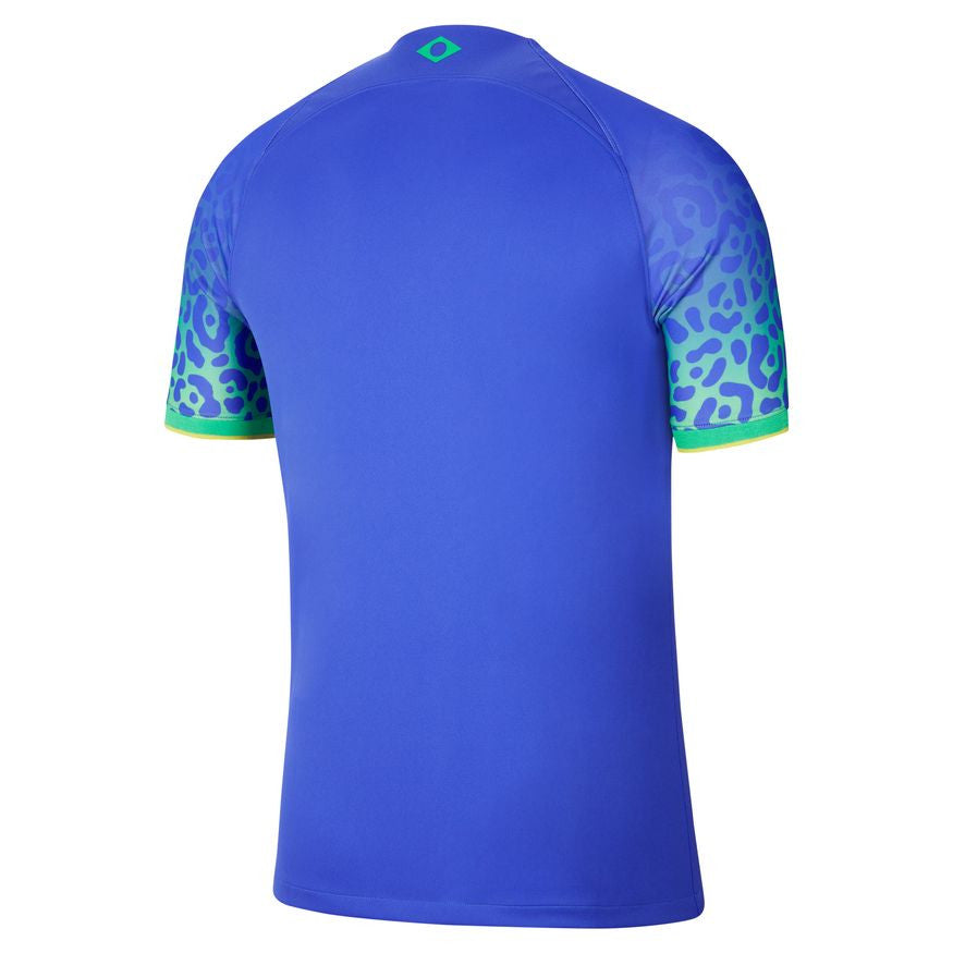 Nike Brazil Away Jersey 2022 International Replica Closeout Mens Medium Paramount Blue/Green Spark - Third Coast Soccer