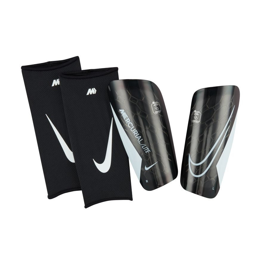 Nike Mercuriallite Shinguard - Black/White Adult Shinguards   - Third Coast Soccer