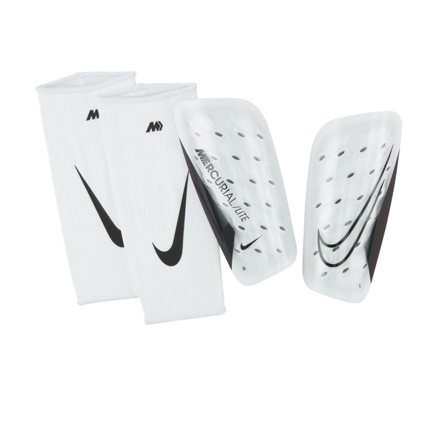 Nike Mercurial Lite Shinguard - White Adult Shinguards White/Black Small - Third Coast Soccer