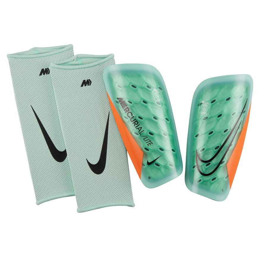 Nike Mercurial Lite Shinguard - Mint Foam/Total Orange Adult Shinguards Mint Foam/Total Orange/Black Small - Third Coast Soccer