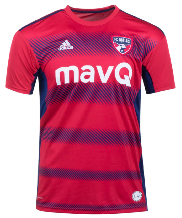 adidas FC Dallas Home 22/23 Jersey Club Replica Closeout Blaze Red/Night Blue Mens Small - Third Coast Soccer