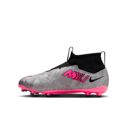 Nike Junior Zoom Mercurial Superfly 9 Pro XXV FG - Metallic Silver/Hyper Pink Youth Footwear Closeout Youth 1.5 Metallic Silver/Hyper Pink/Vol - Third Coast Soccer