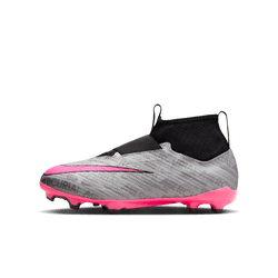 Nike Junior Zoom Mercurial Superfly 9 Pro XXV FG - Metallic Silver/Hyper Pink Youth Footwear Closeout Youth 2 Metallic Silver/Hyper Pink/Vol - Third Coast Soccer