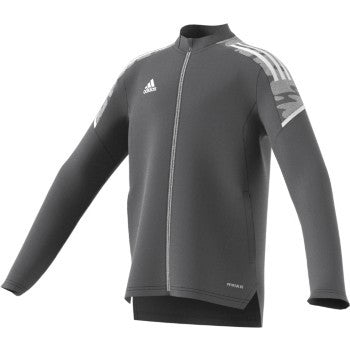 adidas Youth Condivo 21 Track Jacket - Team Grey/White apparel closeout Team Grey/White Youth XSmall - Third Coast Soccer