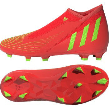 Adidas Predator Edge.3 Laceless Firm Ground Soccer Cleats Kids Solar Red Green Core Black 6