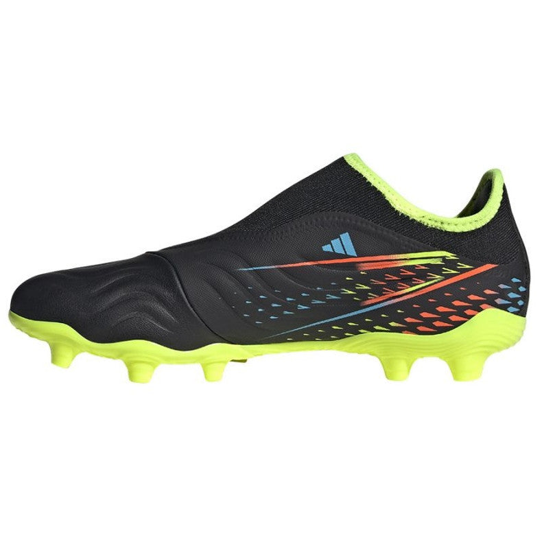 adidas Copa Sense .3 Laceless FG - Core Black/Cyan/Solar Yellow Men's Footwear Closeout   - Third Coast Soccer