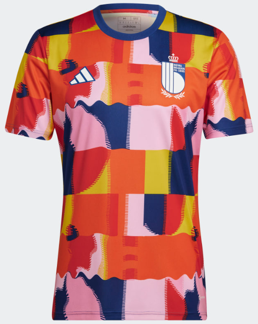 adidas Belgium Pre-Match Shirt 2022 International Replica Closeout Multicolor Mens Small - Third Coast Soccer
