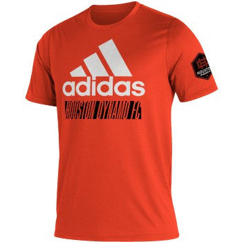 adidas Houston Dynamo Creator Tee - Orange T-Shirts Collegiate Orange/White/Black Mens Small - Third Coast Soccer