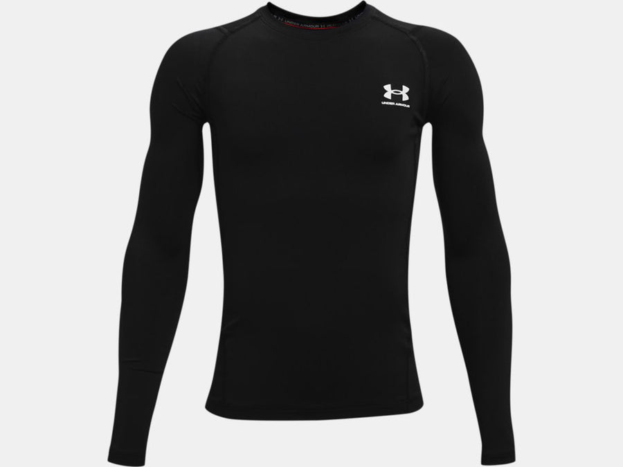 UA Youth Heatgear Armour Long Sleeve Training Wear Black Youth Small - Third Coast Soccer