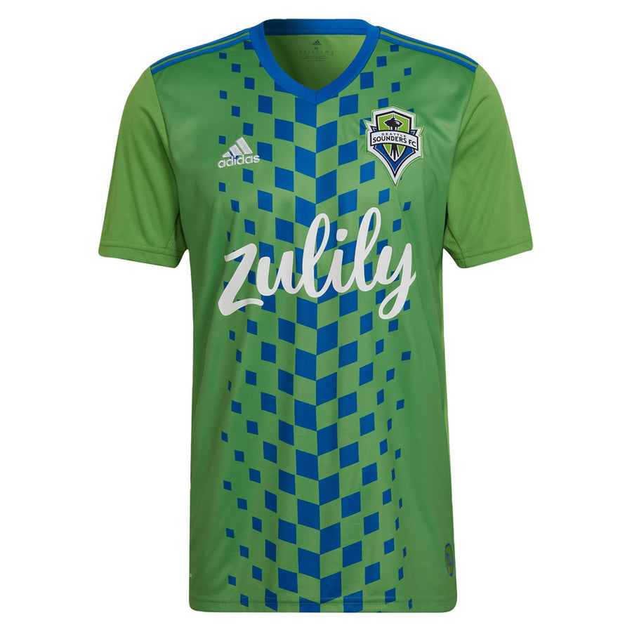 adidas Seattle Sounders Home Jersey 22/23 Club Replica Closeout Team Rave Green/Blue Mens Small - Third Coast Soccer