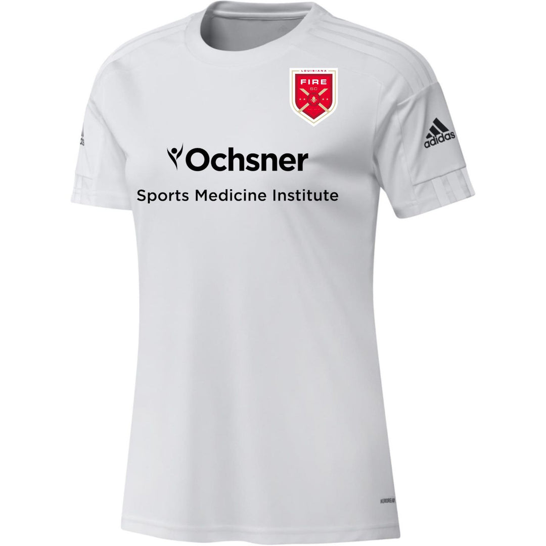 adidas Fire Womens Squadra 21 Jersey - White Louisiana Fire 2022-2024 Womens X-Small White/White - Third Coast Soccer