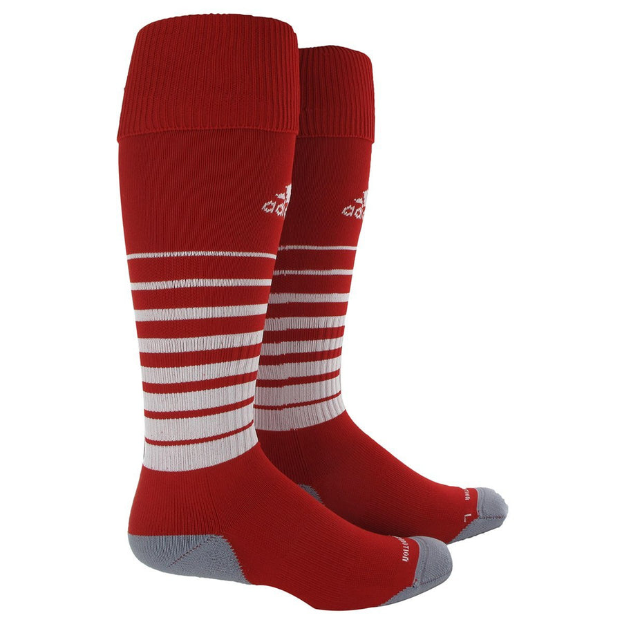 adidas Team Speed Soccer Sock - University Red/White Socks Red/White Large - Third Coast Soccer
