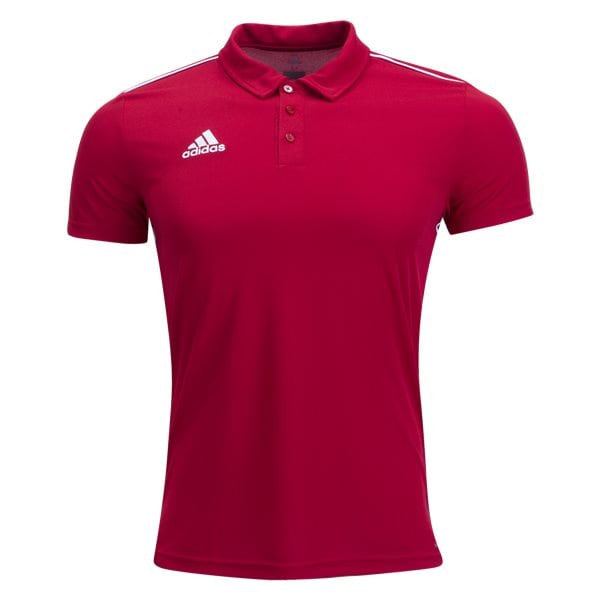 adidas Core 18 ClimaLite Polo - Power Red/White Polos   - Third Coast Soccer