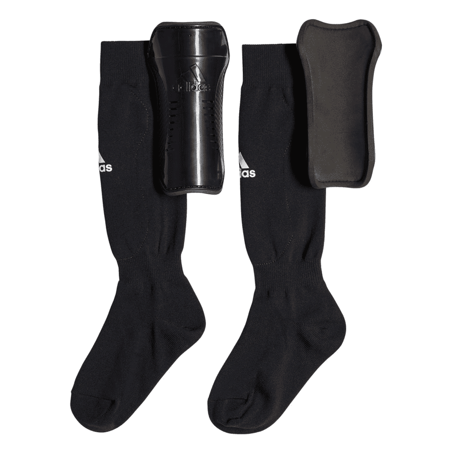 adidas Youth Sock Guard - Black/White Youth Shinguards Black/White Small - Third Coast Soccer