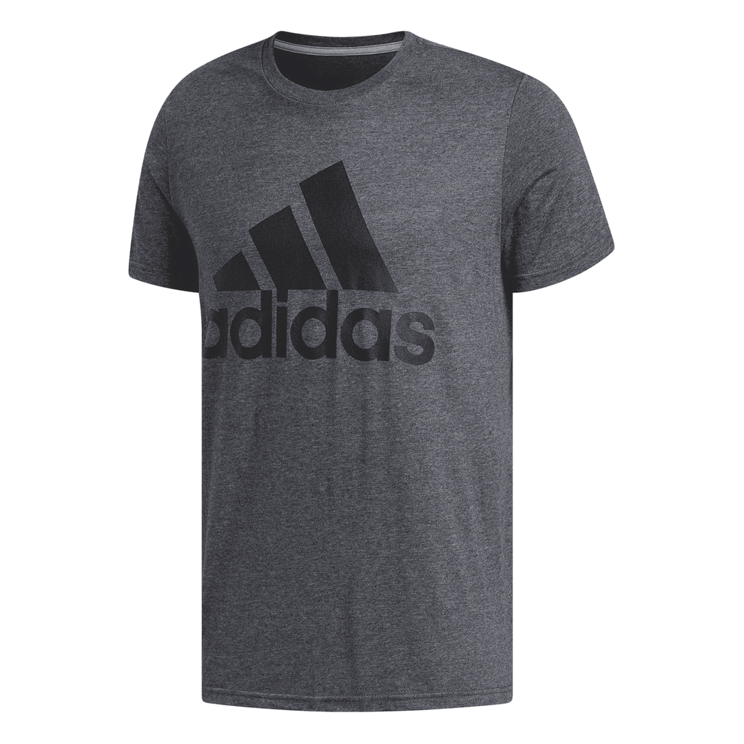 adidas Badge of Sport Classic Tee - Dark Grey Heather/Black T-Shirts Dark Grey Heather/Black Mens Small - Third Coast Soccer