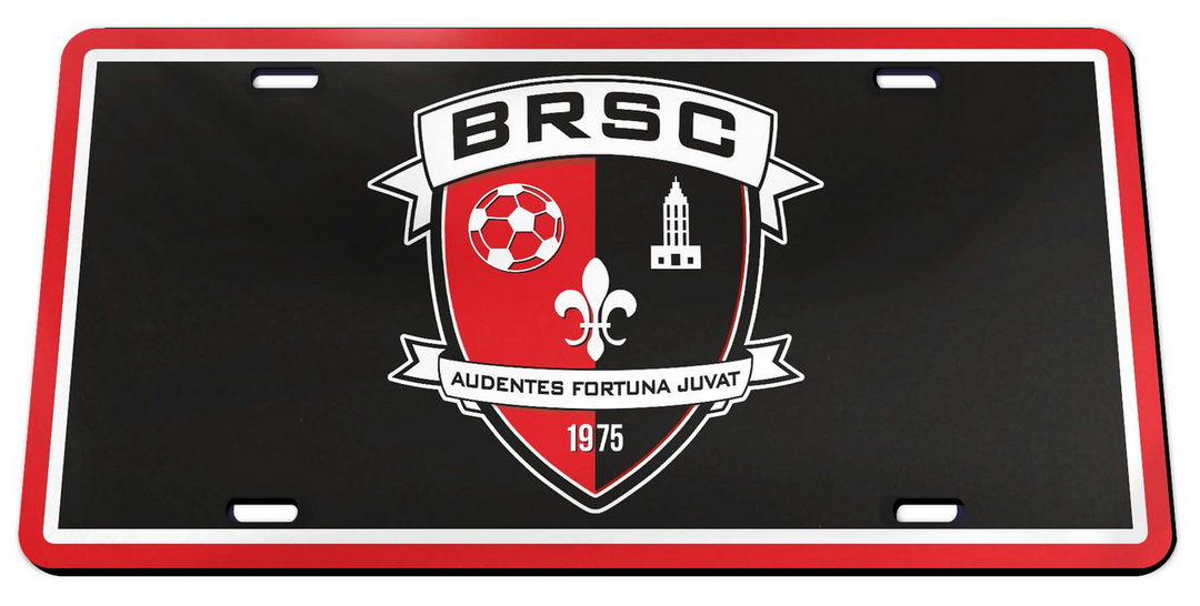 BRSC Printed Acrylic License Plate BRSC Spiritwear Black/Red/White - Third Coast Soccer