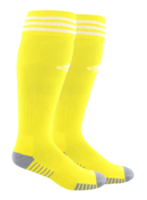 adidas CSC Copa Zone Cushion Sock - Yellow/White Calcasieu Soccer Club Rec Yellow/White Small (1Y-4Y) - Third Coast Soccer