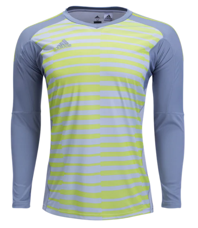 adidas adiPro 18 LS Goalkeeper Jersey Goalkeeper Light Grey/Grey/Yellow Mens Small - Third Coast Soccer