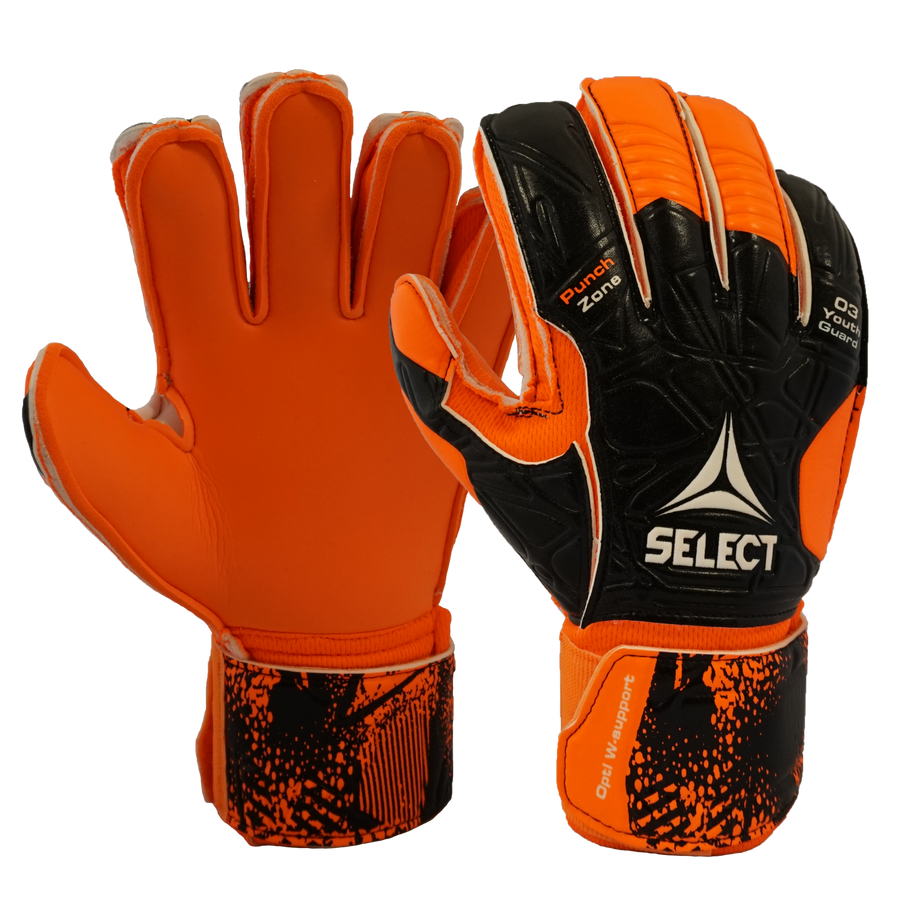 Select 03 Youth Protec Goalkeeper Glove Gloves Orange/Black 8 - Third Coast Soccer