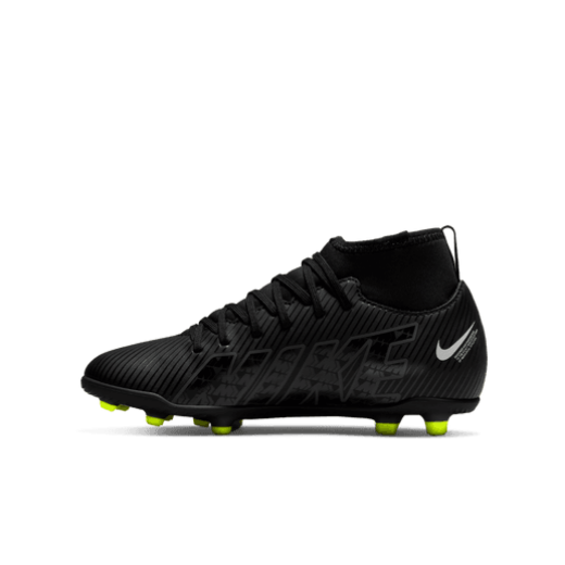 Nike Junior Mercurial Superfly 9 Club FG - Black/Dark Smoke Grey/Volt Youth Footwear Closeout Youth 2 Black/Dark Smoke Grey/White - Third Coast Soccer