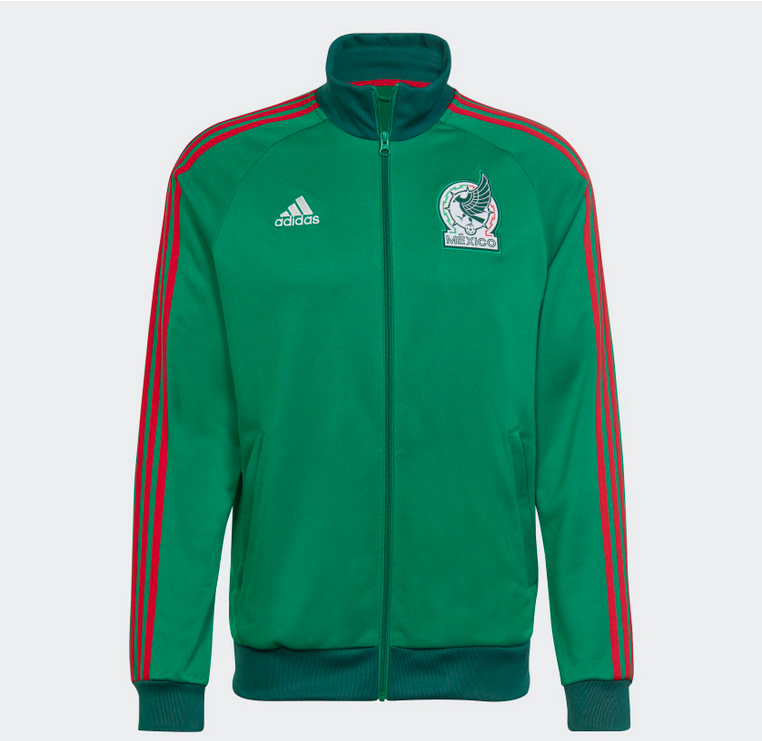 adidas Mexico 3-Stripe Track Top International Replica Closeout Vivid Green Mens Small - Third Coast Soccer