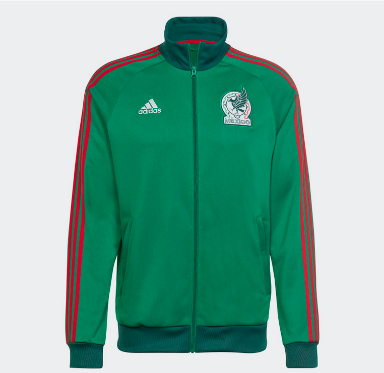 adidas Mexico 3-Stripe Track Top International Replica Vivid Green Mens Small - Third Coast Soccer